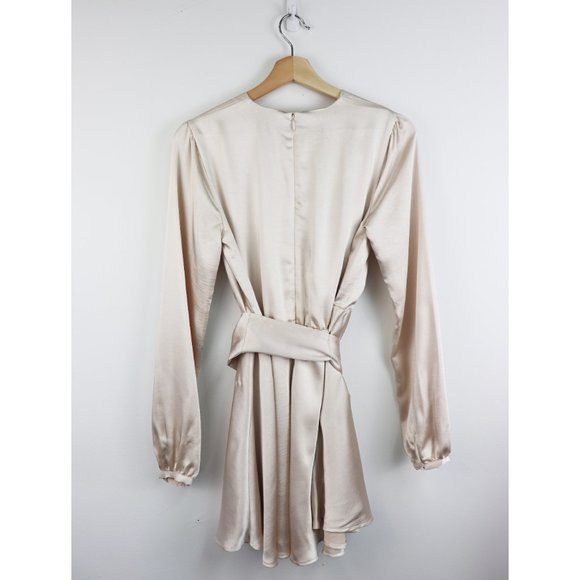 NWT Lovers + Friends Ivy Satin Dress in Champagne - Picture 7 of 8